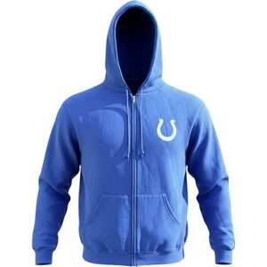 NFL Team Indianapolis Colts Zip Hoodie Mens XL Blue Cotton Blend Fleece Sporty